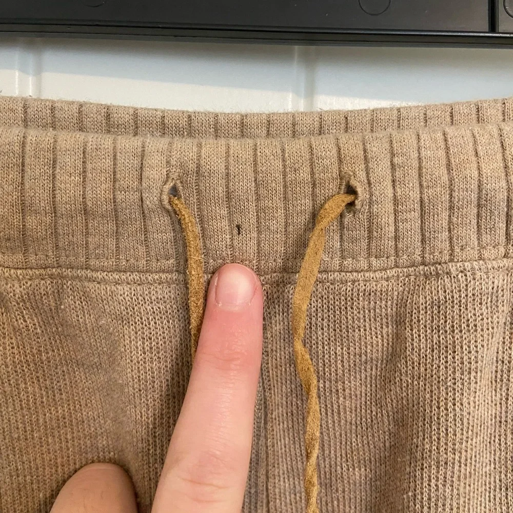 Liz Claiborne women’s tan soft knit‎ drawstring pocket sweatpants lounge small